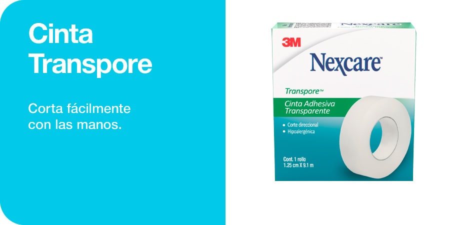 Product shot y descripción Cinta Transpore.