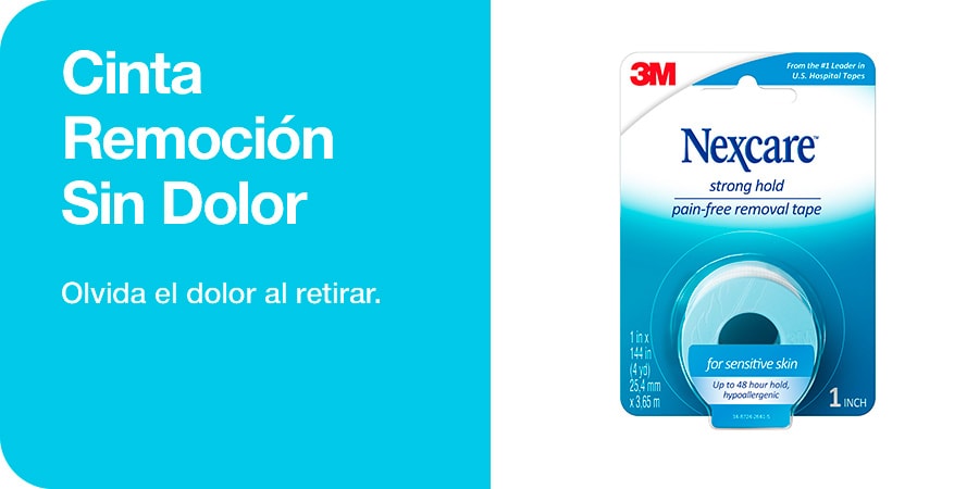 Product shot y descripción de Cinta Remoción Sin Dolor.